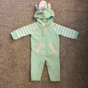 Cat & Jack unicorn infant hooded bodysuit
